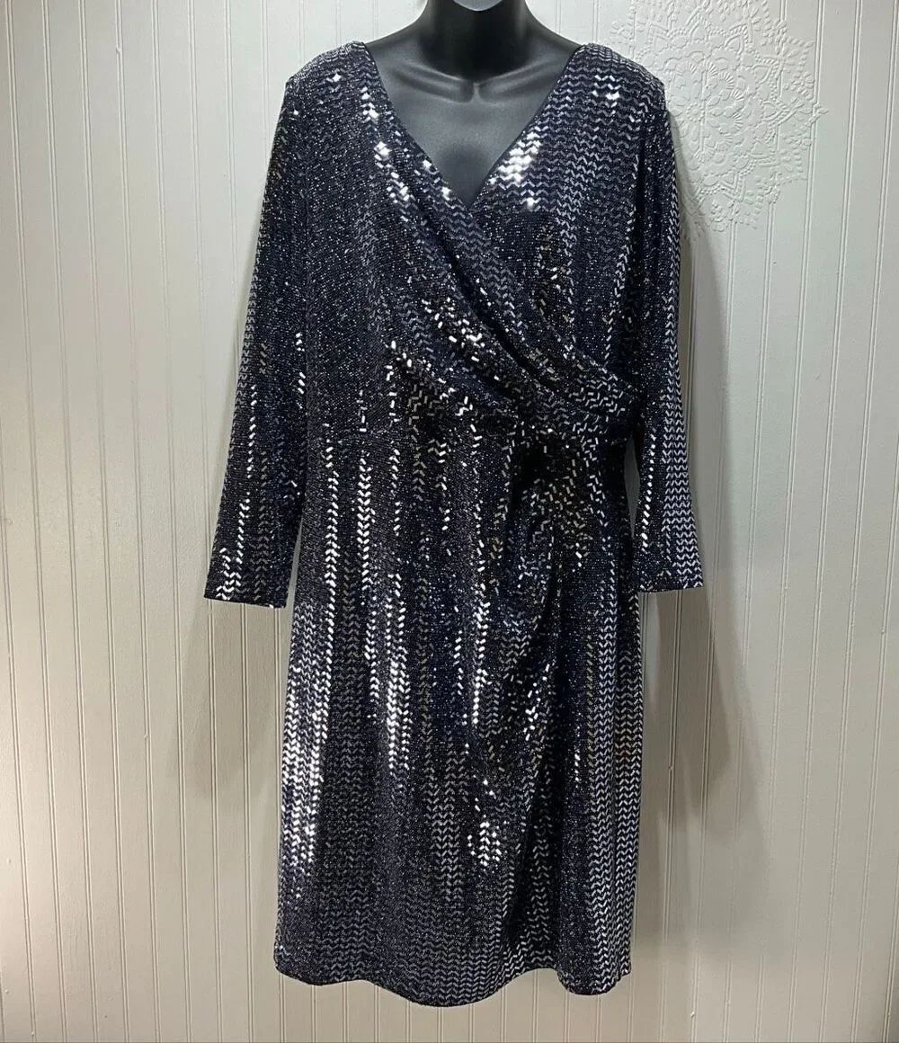 BETSY & ADAM Sequins Formal Dress 16W